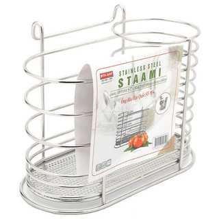 Giỏ đựng đũa inox 2 ngăn cao cấp Staami Hàn Quốc ST-485 không hoen gỉ 16cm x 7,5cm x13cm