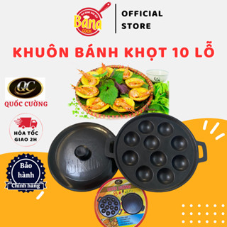  Khuôn Đổ Bánh Khọt Chống Dính 10 Lỗ Quốc Cường Kèm Nắp BK10-03 - BANA COOK 