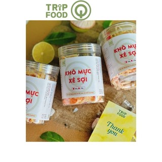 Khô mực hấp nước dừa xé sợi TRiP Food 250 gram - Hũ khô mực xé sợi đặc sản Nha Trang