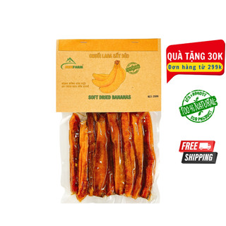 Chuối laba sấy dẻo không đường 250gr MIDIFARM trái cây sấy đặc sản đà lạt