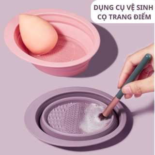 Dụng cụ rửa cọ, mút trang điểm gấp gọn đa năng