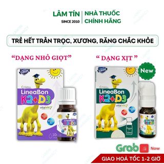 Lineabon K2 D3 chính hãng, bổ sung K2 và vitamin D3  giúp hấp thụ canxi, giảm còi xương, tăng chiều cao