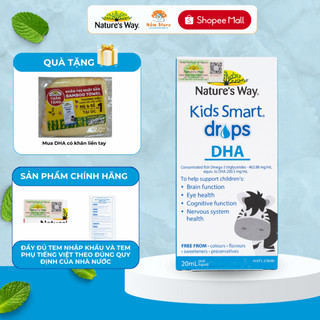 DHA cho bé Nature's Way Kids Smart Drops DHA Dạng Giọt Phát Triển Não Bộ 20ml