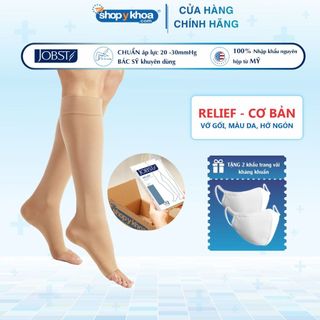 Vớ y khoa jobst gối, màu da, hở ngón, hỗ trợ suy giãn tĩnh mạch, áp lực 20-30mmhg