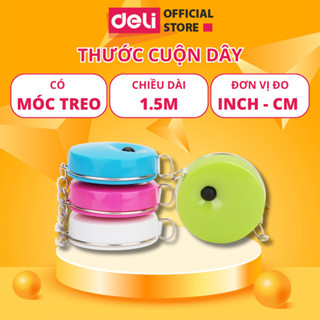 Thước Dây Da Deli - Dài 1.5m - 1 Chiếc Dụng Cụ Đo Đạc, Kích Thước Nhỏ Gọn, Có Móc Treo Tiện Lợi 8214