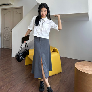 Sơ mi tay lở dáng ngắn phối túi trẻ trung THEKAT.SHOP chất vải Poplin 100% cotton thoáng nhẹ, mát mẻ thích hợp mùa hè
