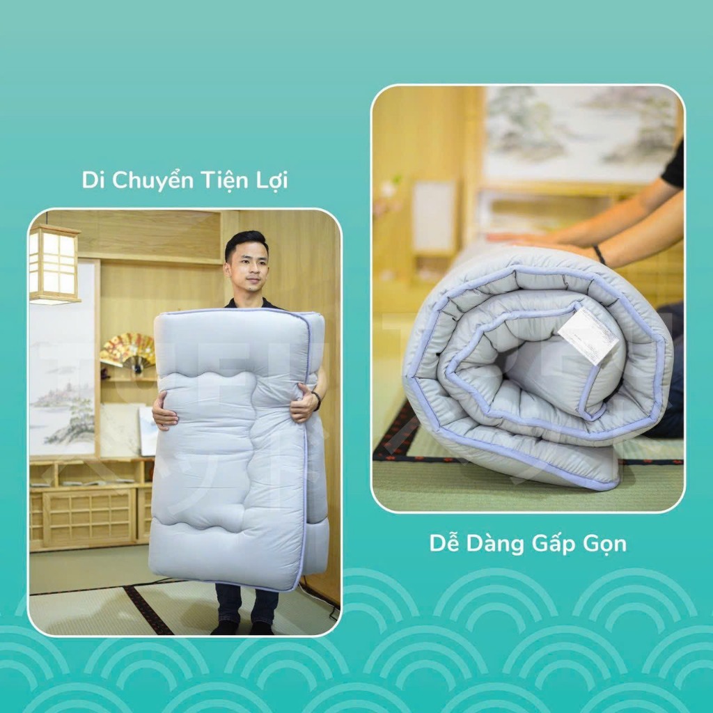 Nệm Cao Cấp hàng xuất Nhật RIOTEX, Ruột gòn tự nhiên nhập khẩu, Bền Đẹp, nệm từ 1mx2m - 1m8x2m