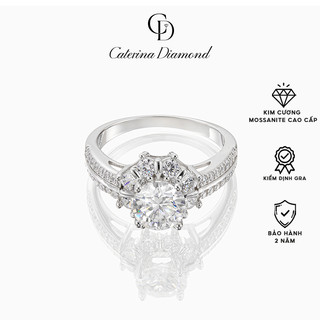Nhẫn kim cương Moissanite 7 ly Caterina Diamond Solitaire Pavéproposal  DR027 - Kiểm định GRA