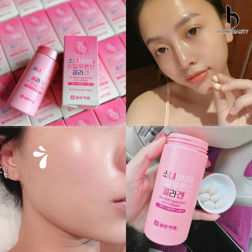 Viên Uống Trắng Da Girl NMN Và Hyaluronic Acid Collagen giúp dưỡng trắng da ngăn ngừa lão hóa Hàn Quốc