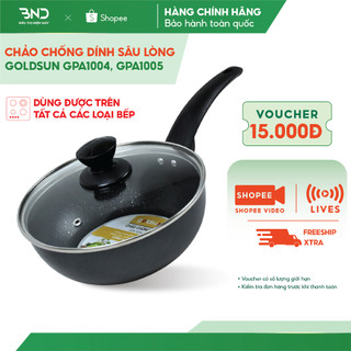 Chảo chống dính bếp từ goldsun gpa1004, gpa1005 - chảo sâu lòng vân đá size 20cm sử dụng mọi loại bếp