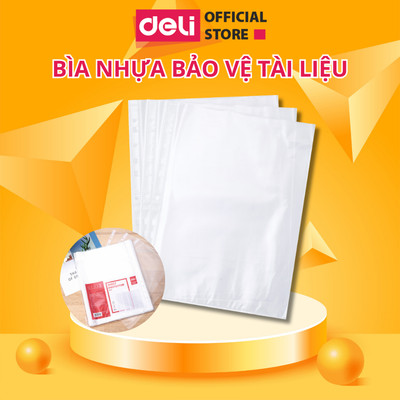 Bìa Nhựa Bảo Vệ Tài Liệu A4 DELI Tấm Bảo Vệ 11 Lỗ Lưu Giữ Giấy Tờ Cho Văn Phòng