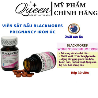 Viên Sắt bầu Blackmores Pregnancy Iron, Úc 30v ngừa thiếu máu không gây táo bón cho mẹ bầu và sau sinh