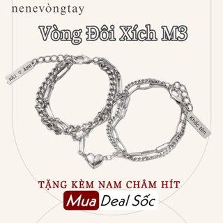VÒNG ĐÔI NAM CHÂM [MÃ SỐ 3] trái tim hít cho nam nữ (bán theo cặp)