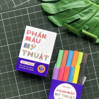 Phấn màu viết bảng 12 màu , phấn không bụi không độc hại phấn học sinh, giáo viên