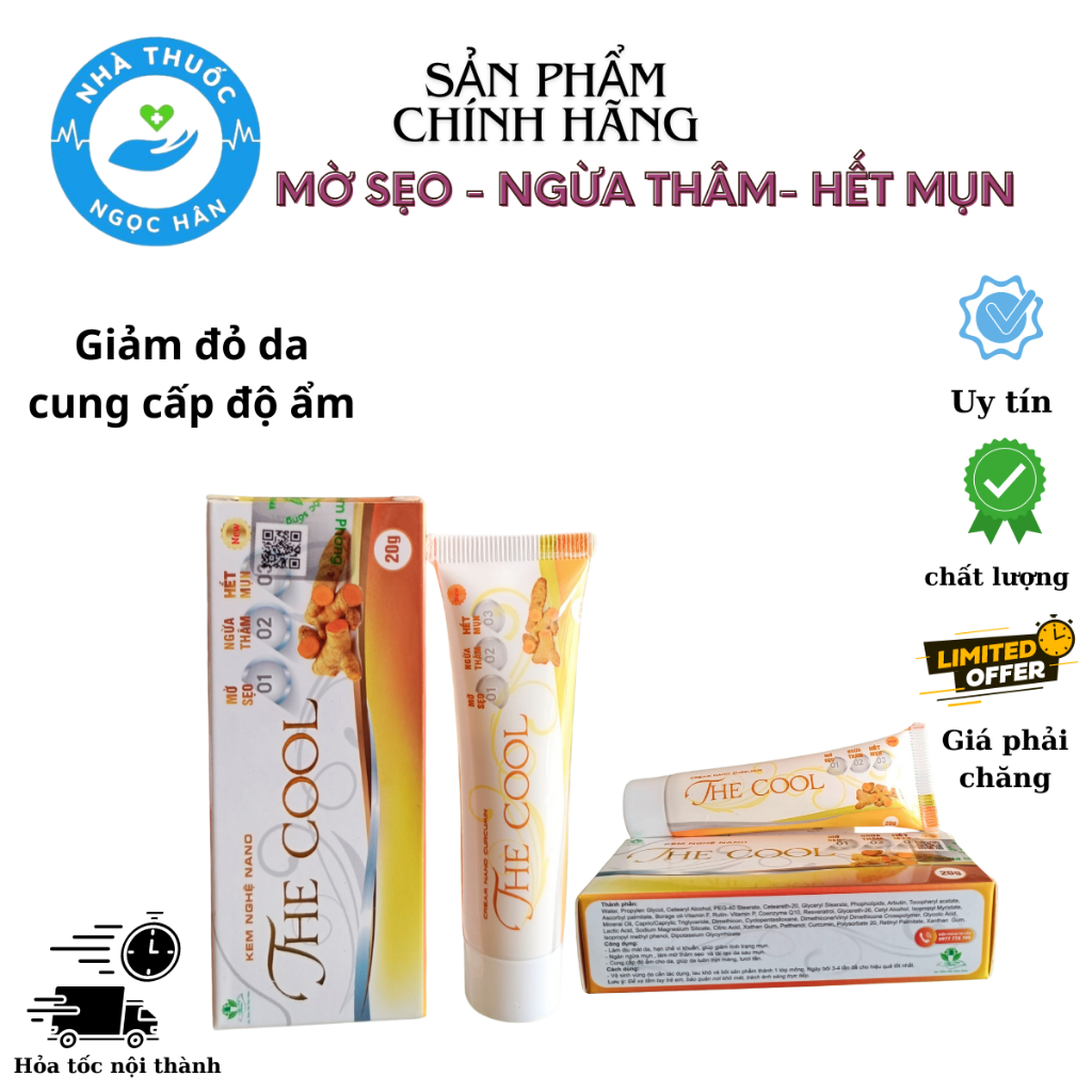 The Cool Kem Nghệ Nano Hỗ Trợ Mờ Thâm Do Mụn Từ Nghệ Nano Tuýp 20 gram