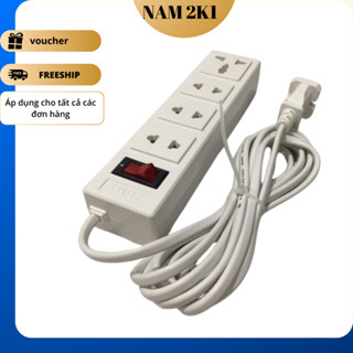Ổ Cắm Điện Dây Dài 3M - 2200W - Có Nhíp Đàn Hồi - Có Công Tắc