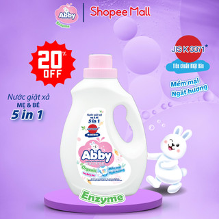 Nước giặt xả mẹ và bé ABBY Organic Hồng 1100ml an toàn mềm mại