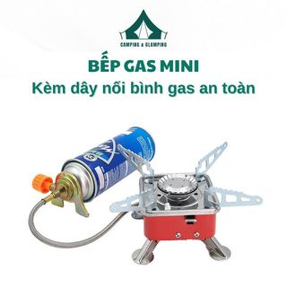Bếp gas mini gấp gọn tiện lợi bếp ga du lịch leo núi cắm trại có dây nối bình gas an toàn vt207