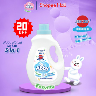 Nước giặt xả mẹ và bé ABBY Organic Xanh 1100ml an toàn cho bé