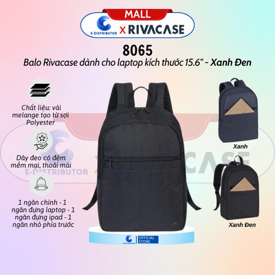 [HỎA TỐC] Balo Rivacase 8065 dành cho Laptop kích thước 15.6'' - có ngăn đựng Ipad 10.1" - Hàng chính hãng