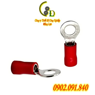 Đầu cos tròn bằng đồng 100cái, đầu cốt bấm dây điện 0.5mm-1.5mm RV1.25-10