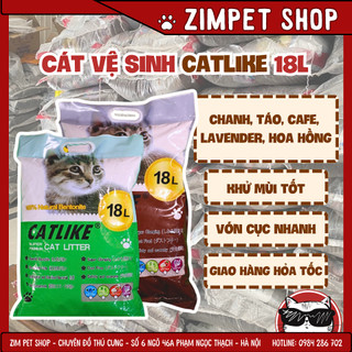 [Xả kho] Cát vệ sinh Catlike cho mèo túi 18L | Cát vệ sinh khử mùi, diệt khuẩn, vón cục tốt cho mèo