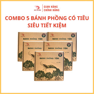 Combo 5 hộp Bánh phồng tôm 500gr - Loại đậm đà có tiêu