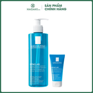 Combo La Roche Posay Gel Rửa Mặt Da Dầu, Nhạy Cảm 400ml + 50ml Hasaki Chính Hãng