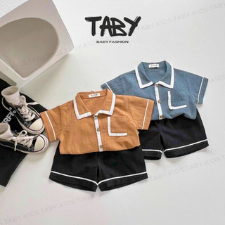  Bộ pijama đũi Hàn chất liệu cao cấp thoáng mát thấm hút mồ hôi, thiết kế form pijama cho bé từ 9-25kg 23035B