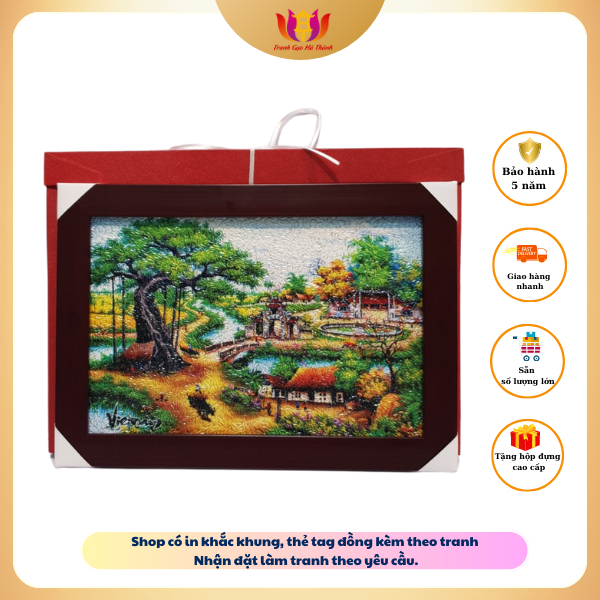 Tranh gạo làng quê Việt Nam