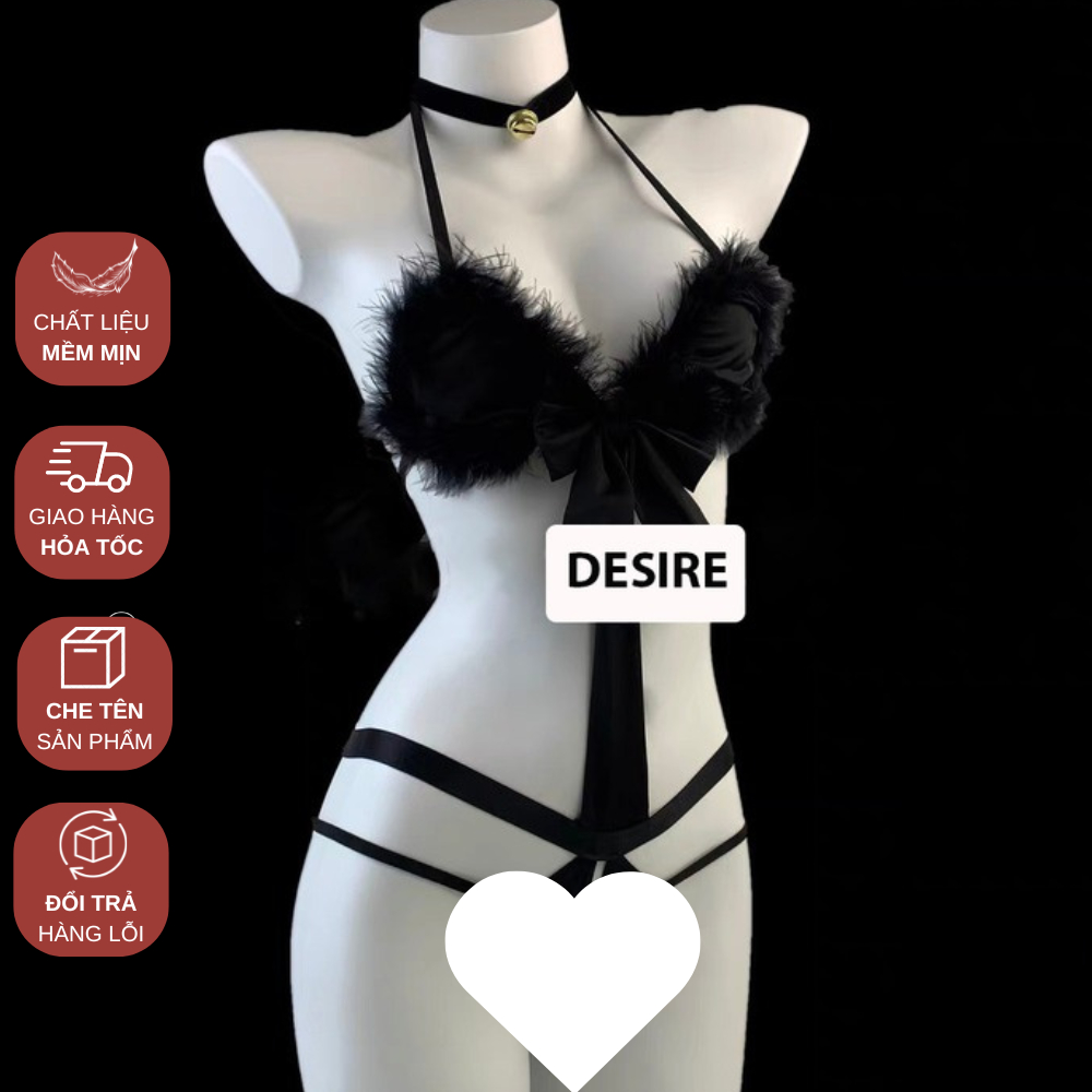 Bộ đồ ngủ Cosplay mèo nhỏ quyến rũ 5 chi tiết gợi cảm sexy DESIRE VN-8541-1