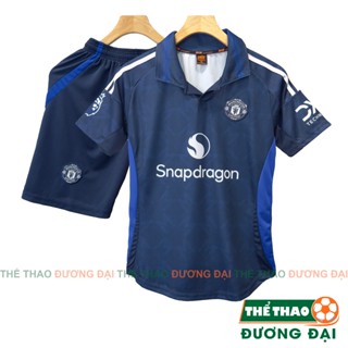 Quần Áo Bóng Đá Đồ Đá Banh MU Xanh Đen 2024 2025 Thun Mè Cao Cấp Thoáng Khí Thể Thao Đương Đại