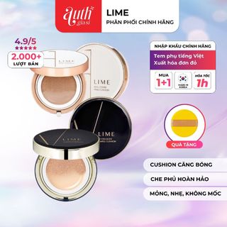 Phấn nước kiềm dầu Cao Cấp LIME Real Cover Pink Cushion SPF 50+/PA+++ che phủ hoàn hảo