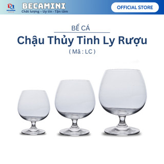 Bể cá mini, chậu thủy tinh LY RƯỢU Tặng phụ kiện( chọn mẫu)