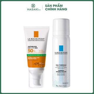 Combo Kem Chống Nắng Kiểm Soát Dầu La Roche Posay 50ml + Xịt Khoáng 50ml Hasaki