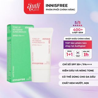 (Mẫu Mới) Kem chống nắng lên tông Innisfree Tone Up No Sebum Sunscreen SPF 50+ PA+++ KCN 50ml