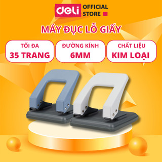 Máy Đục Lỗ Giấy Tròn 35 Trang Deli Cho Các Loại Giấy, Thiết Bị Hỗ Trợ Văn Phòng