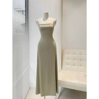 Đầm maxi 2 dây xòe dáng basic freesize chất thun tăm dễ mặc