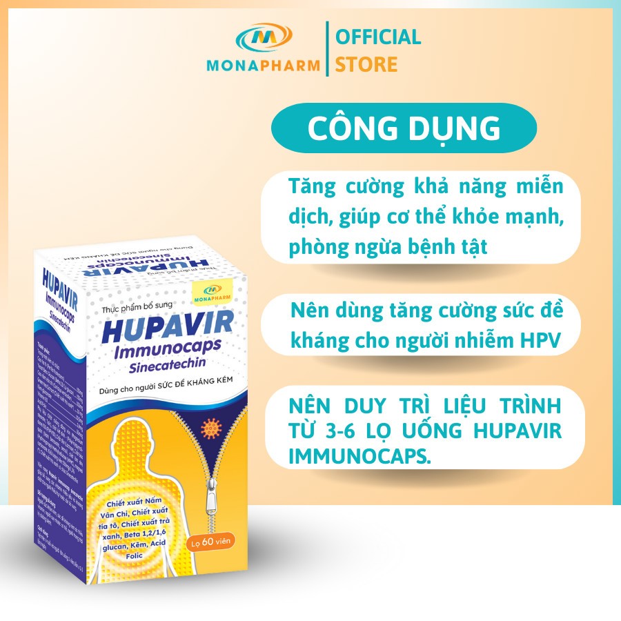 Combo hỗ trợ ngăn ngừa sùi mào gà Hupavir đánh bay sùi, ngừa nguy cơ lây nhiếm HPV
