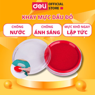 Khay Mực Dấu Đỏ DELI Dùng Cho Các Dầu In Dấu Mộc Đóng Dấu Tài Liệu Văn Phòng Ít Mùi Màu Tươi Tắn