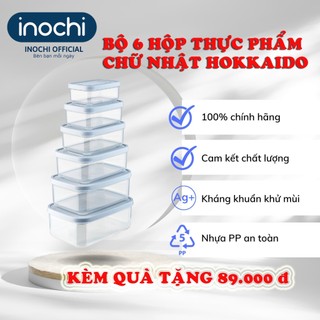 Bộ 6 hộp nhựa đựng thực phẩm chữ nhật Inochi (500-750-1000-1500-2000-2500ml)