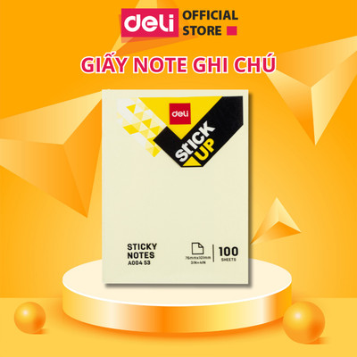 [2 Tệp] Giấy Note Ghi Chú Deli 100 Tờ Độ Bám Dính Tốt Trên Nhiều Bề Mặt, Dễ Dàng Bóc Tách Viết Tốt