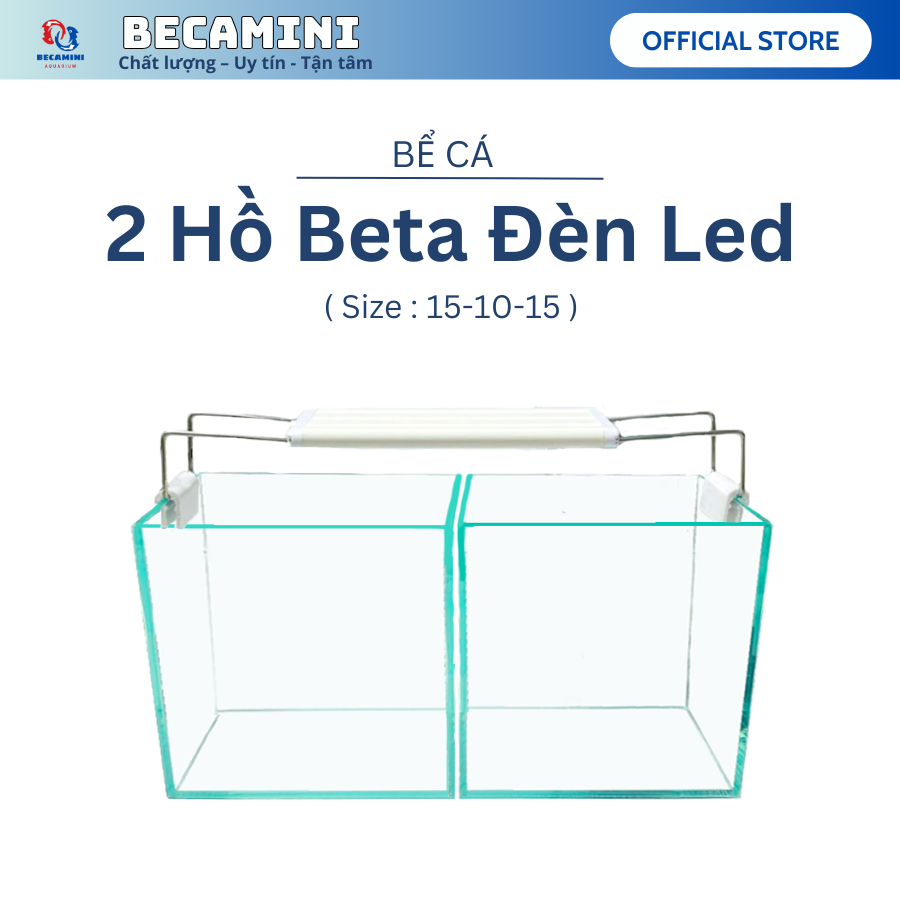 Bể cá mini để bàn combo 2 bể có đèn led
