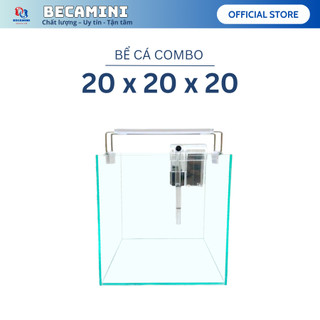 Bể cá mini CUBIC 20cm COMBO Tặng 5 món phụ kiện trang trí
