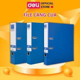 File Càng Cua Deli Kẹp Tài Liệu Deli - Khổ A4/FC - 5cm/7cm Màu Xanh Dương Chất Liệu Bền, Chống Nước