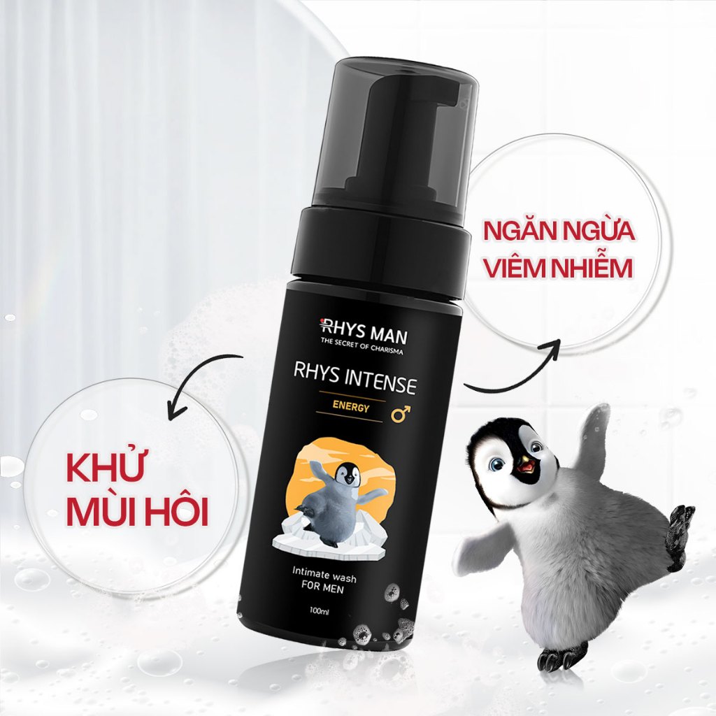 Bọt vệ sinh nam RHYS MAN tạo bọt mịn Rhys Intense 100ml