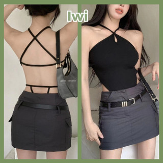 Bodysuit Cổ Yếm Khoét Lưng Đan Dây Quyến Rũ IWI SHOP Sẵn Đệm Ngực Áo Liền Thân Cực Đẹp Cho Nữ - BS015.IW