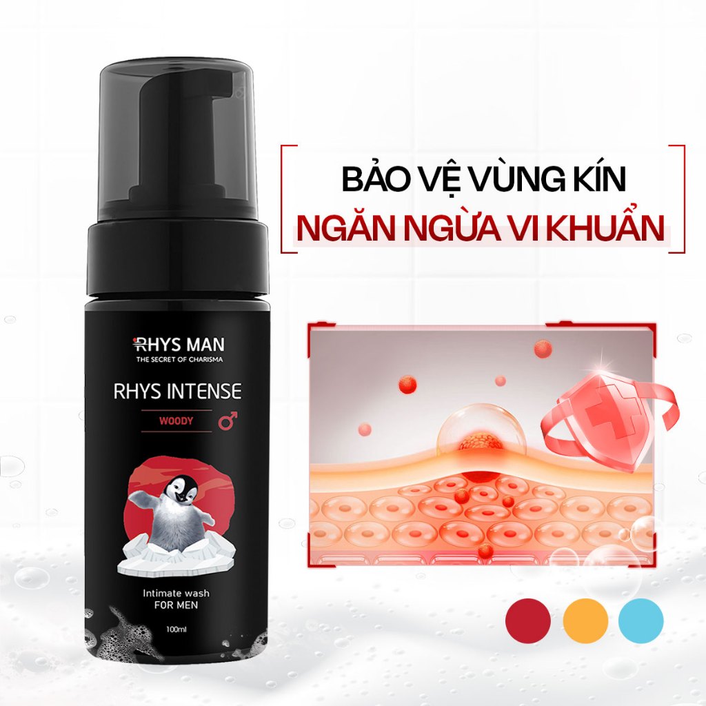 Bọt vệ sinh nam RHYS MAN tạo bọt mịn Rhys Intense 100ml