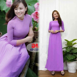 Áo Dài Truyền Thống Chất Lụa nhật trơn Xinh Đẹp Cho Các Nàng