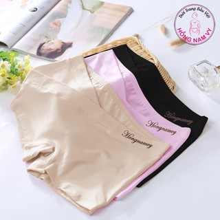 Quần mặc trong váy bầu cạp chéo in chữ Hồng Nam Vy cotton đẹp
